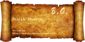 Buzik Oberon névjegykártya